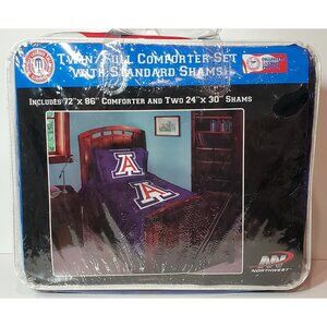 University Of Arizona Twin / Full Comforter Set 72" X 86 " Comforter 2 Shams New